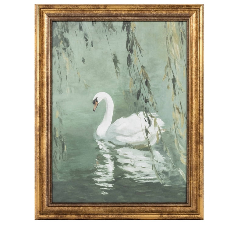 My Texas House Swan in Nature Green 11" x 14" Coastal Framed Wall Art | Walmart (US)