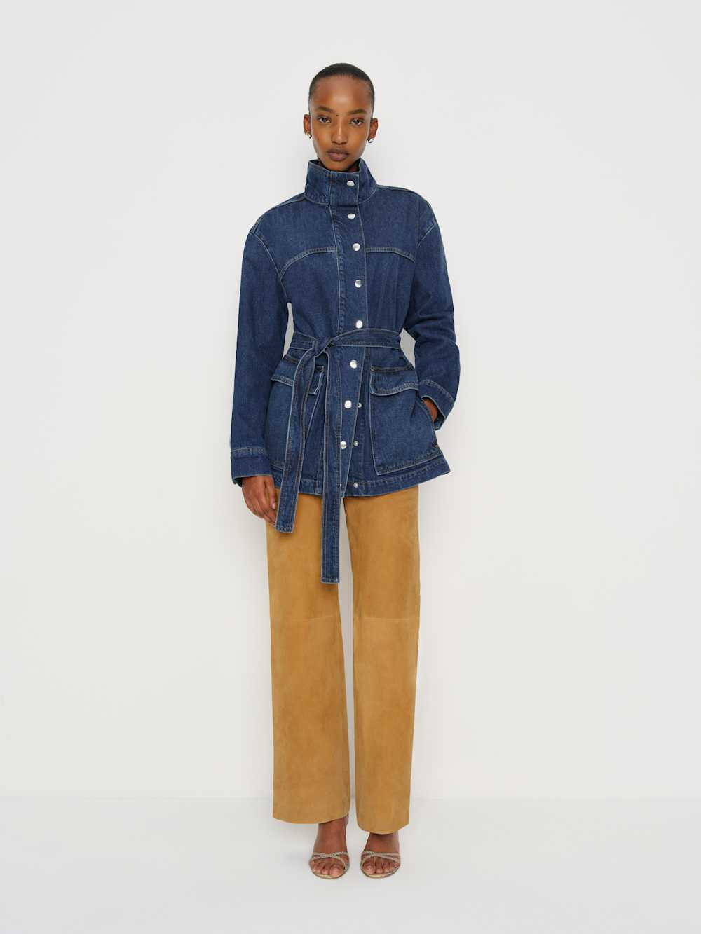 Drina Belted Denim Jacket | Reformation (Global)