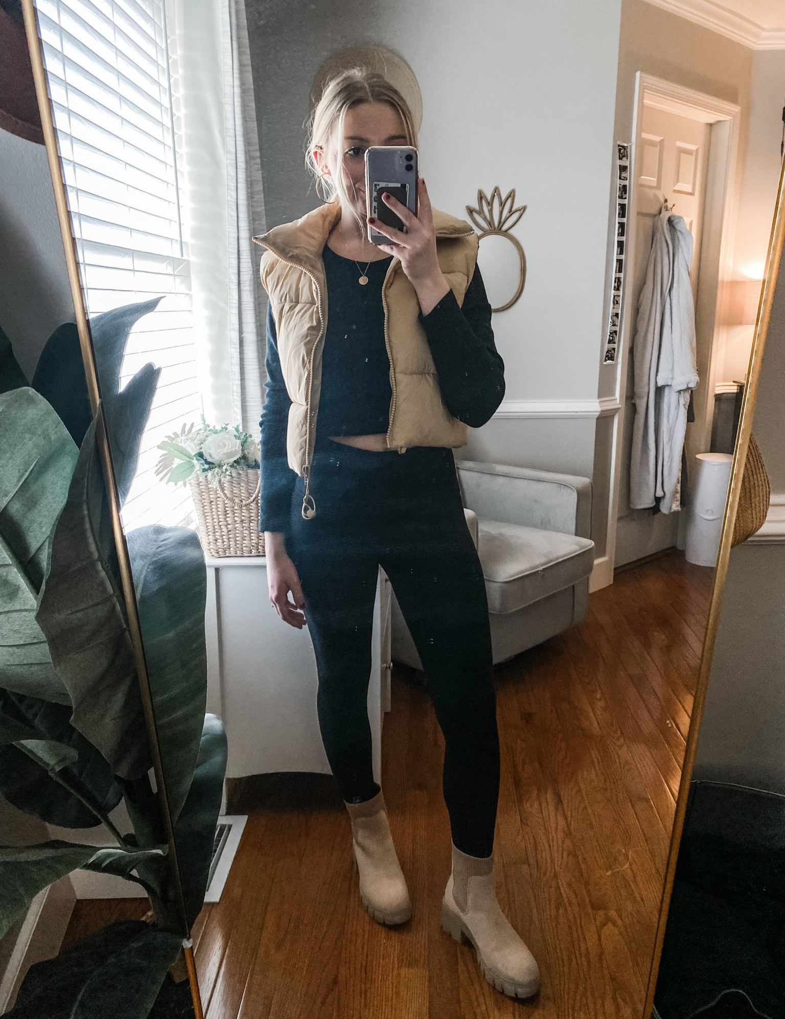 Winter outfit from target & Amazon!
Cropped puffer vest | black leggings | tan boots | ribbed long sleeve shirt | cozy winter clothes | womens outfit inspo 

#LTKstyletip #LTKunder50 #LTKSeasonal