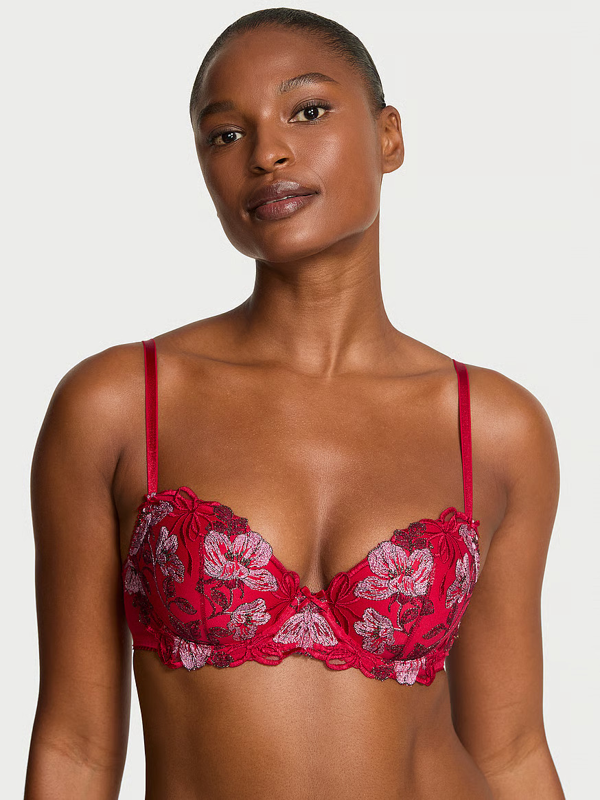 Buy Smooth & Lace Lightly Lined Demi Bra, Sangria Red - Order Bras online - Victoria's Secret US | Victoria's Secret (US / CA )