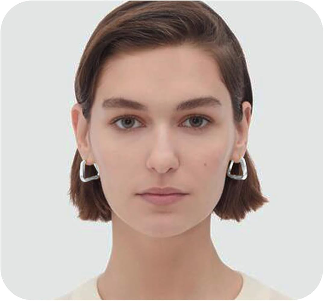 Thick Gold Hoop Earrings for Women,18K Gold Plated Sterling Silver Chunky Hoop Earrings Fashion G... | Amazon (US)