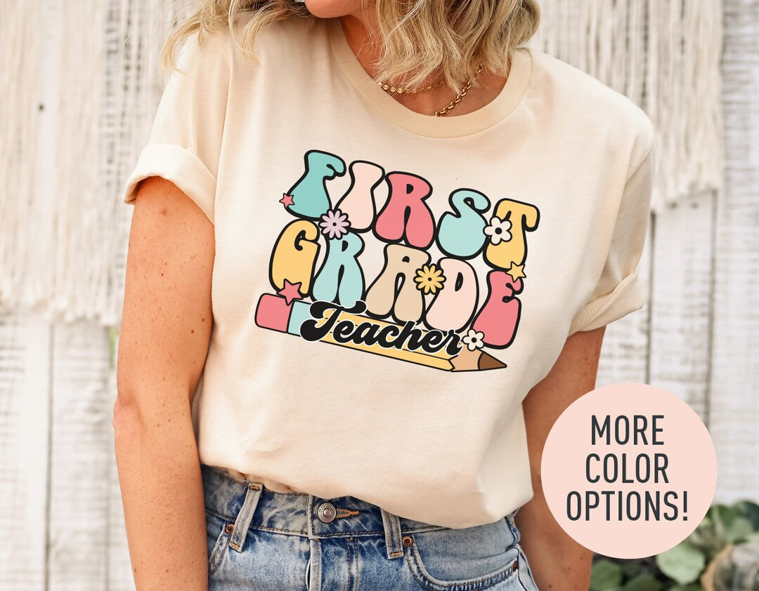 First Grade Teacher Shirt Cute Teacher Shirt Teacher - Etsy Canada | Etsy (CAD)