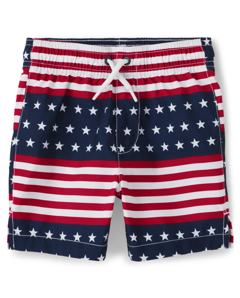 Baby And Toddler Boys American Flag Swim Trunks - tidal | The Children's Place