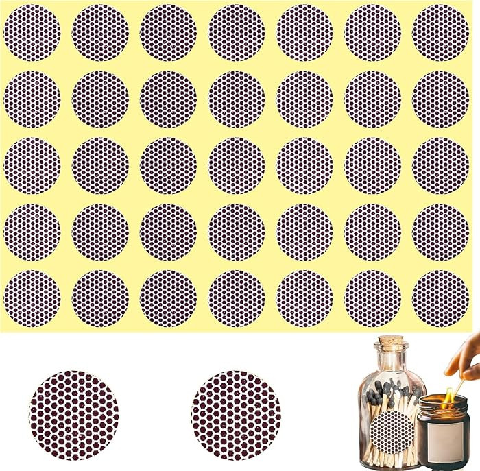 28 PCS Match Striker Stickers, Match Striker Paper with Adhesive, Ideal for Fireplace Matches (Ro... | Amazon (US)