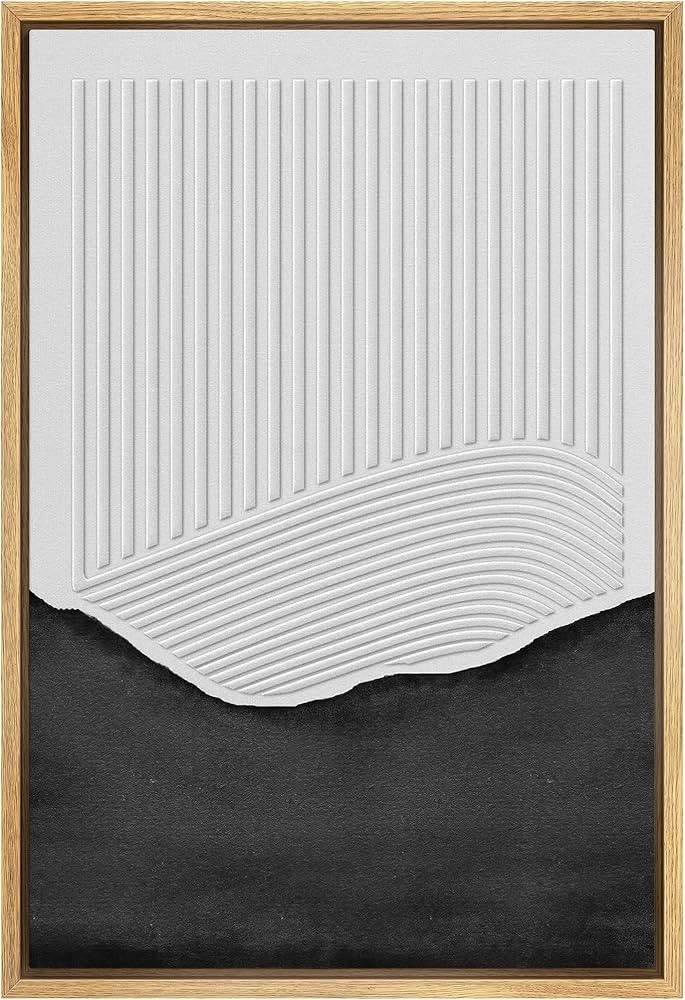 SIGNFORD Framed Canvas Print Wall Art Black White Abstract Shapes Illustrations Modern Art Decora... | Amazon (US)