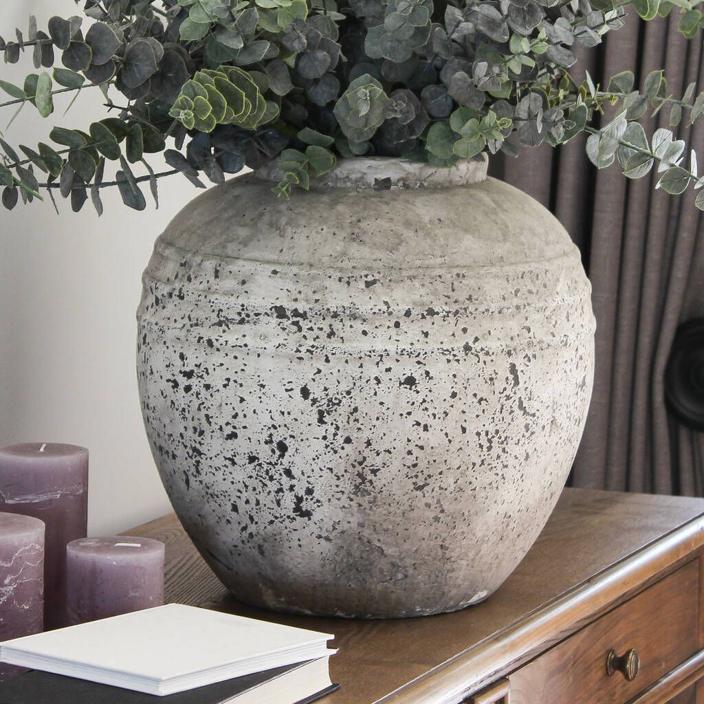 Large Distressed Stoneware Vase | Not On The High Street
