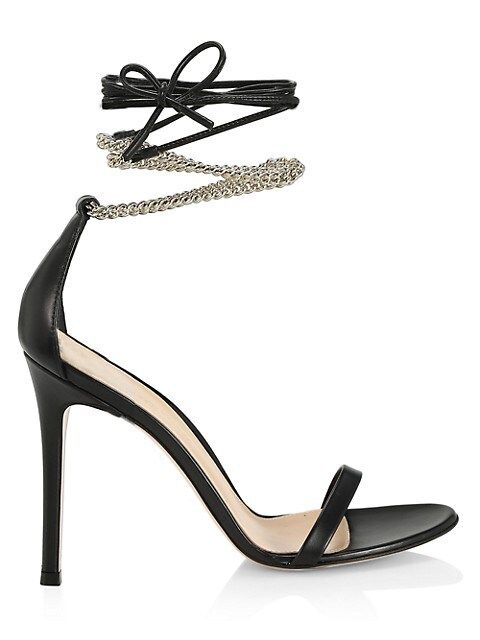 Chain-Embellished Leather Sandals | Saks Fifth Avenue