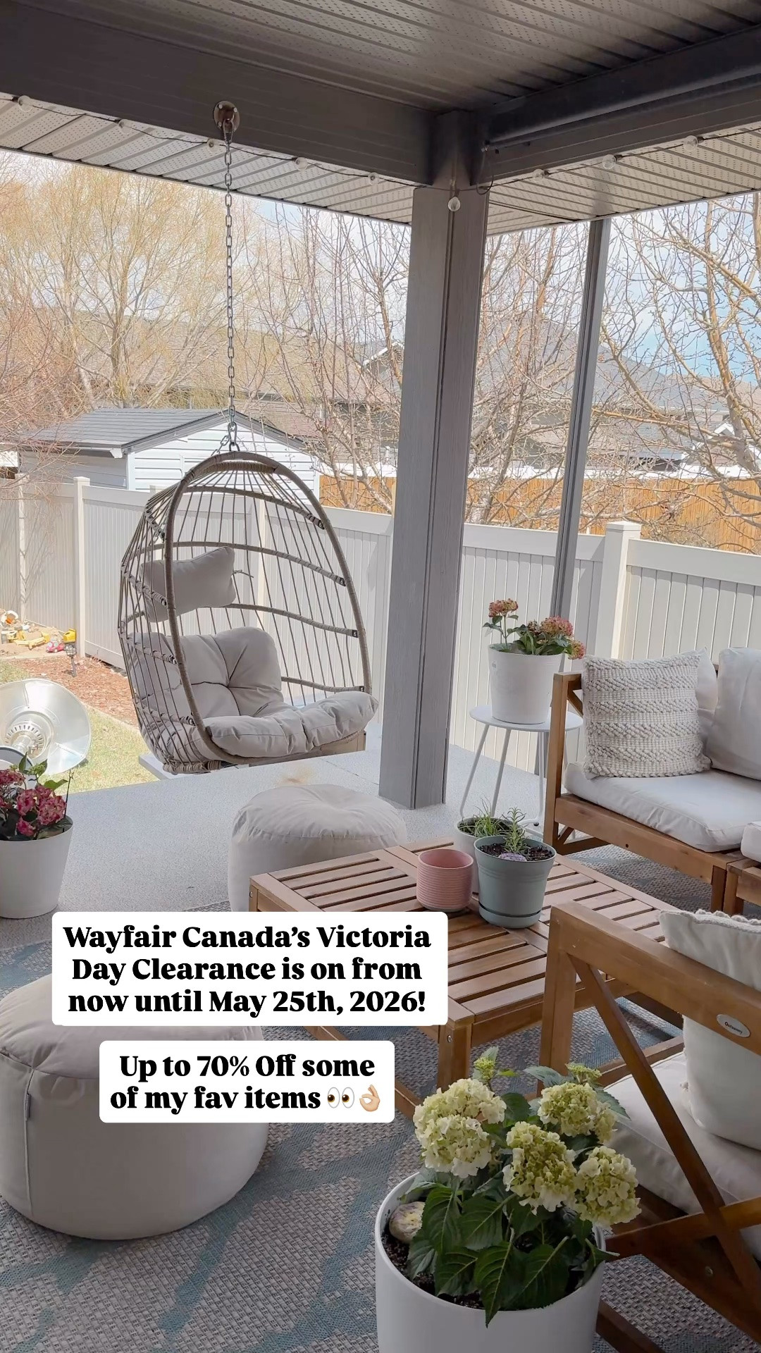 Wayfair Canada's Victoria Day Clearance is running from now through May 25th and there are SO many good finds right now!!😍 Up to 70% off furniture, decor, rugs, patio pieces (like my new swing...👀) + more!! @wayfaircanada
#WayfairCAHome #WayfairCAPartner

#LTKcanada #LTKsale #LTKhome