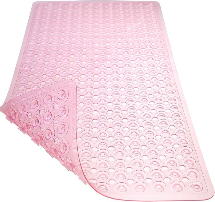 TEESHLY Bath Mat for Tub & Shower, Non Slip Soft Bathmat with Suction Cups & Drain Holes, Machine... | Amazon (US)