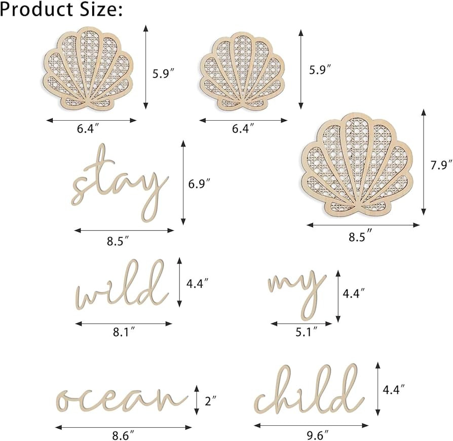 Stay Wild My Ocean Child Decor, Artistic Room Decor for Child, Wooden Nursery Decorations, Elegan... | Amazon (US)