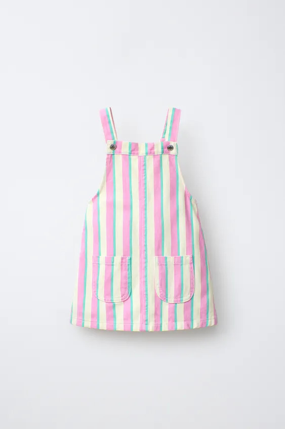 STRIPED SERGE PINAFORE DRESS | Zara US