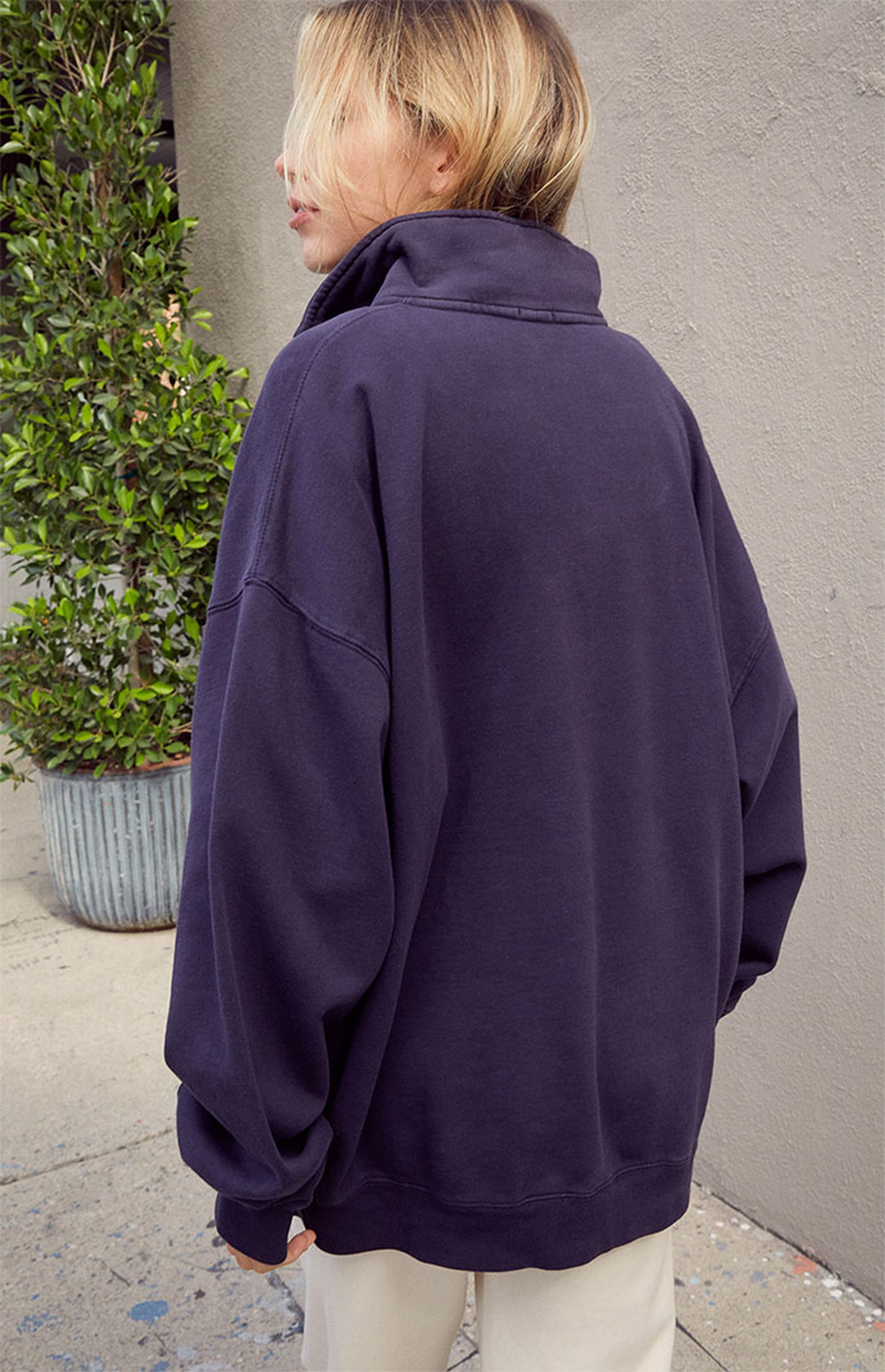 John Galt New York Embroidered Half Zip Sweatshirt | PacSun