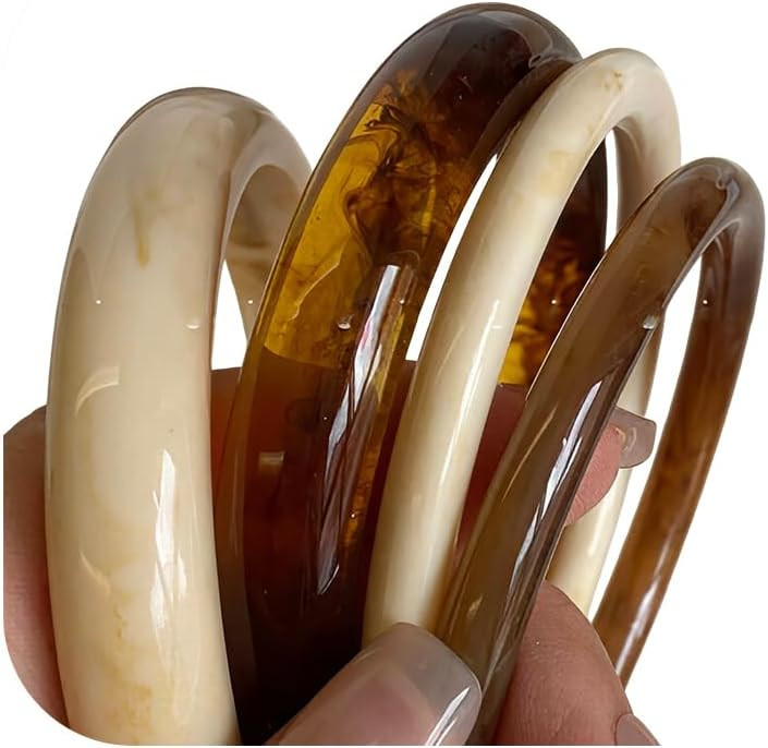 ÌF ME Acrylic Bangles Bracelets for Women, Irregular Acrylic Resin Chunky Bracelets Geometric Fa... | Amazon (US)