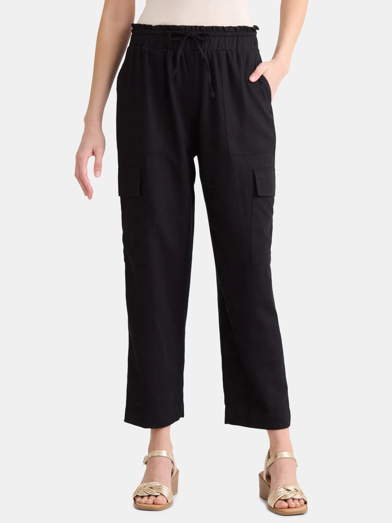 Time and Tru Linen Straight Pant, 27" Inseam, sizes XS-XXXL | Walmart (US)