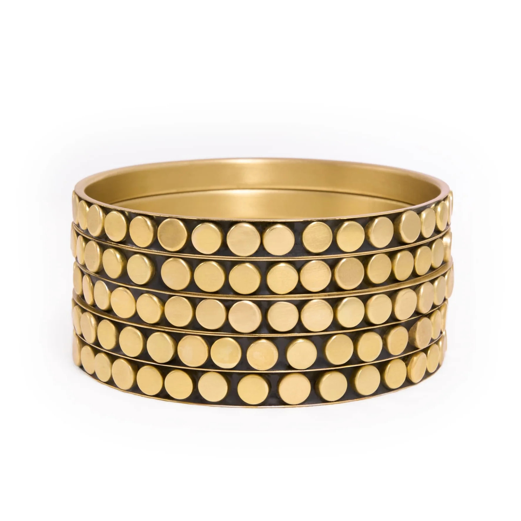 Katherine Bangle Set of 5 Brass | INK+ALLOY