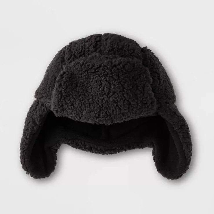 Kids' Teddy Fleece Hat - Cat & Jack™ Black | Target