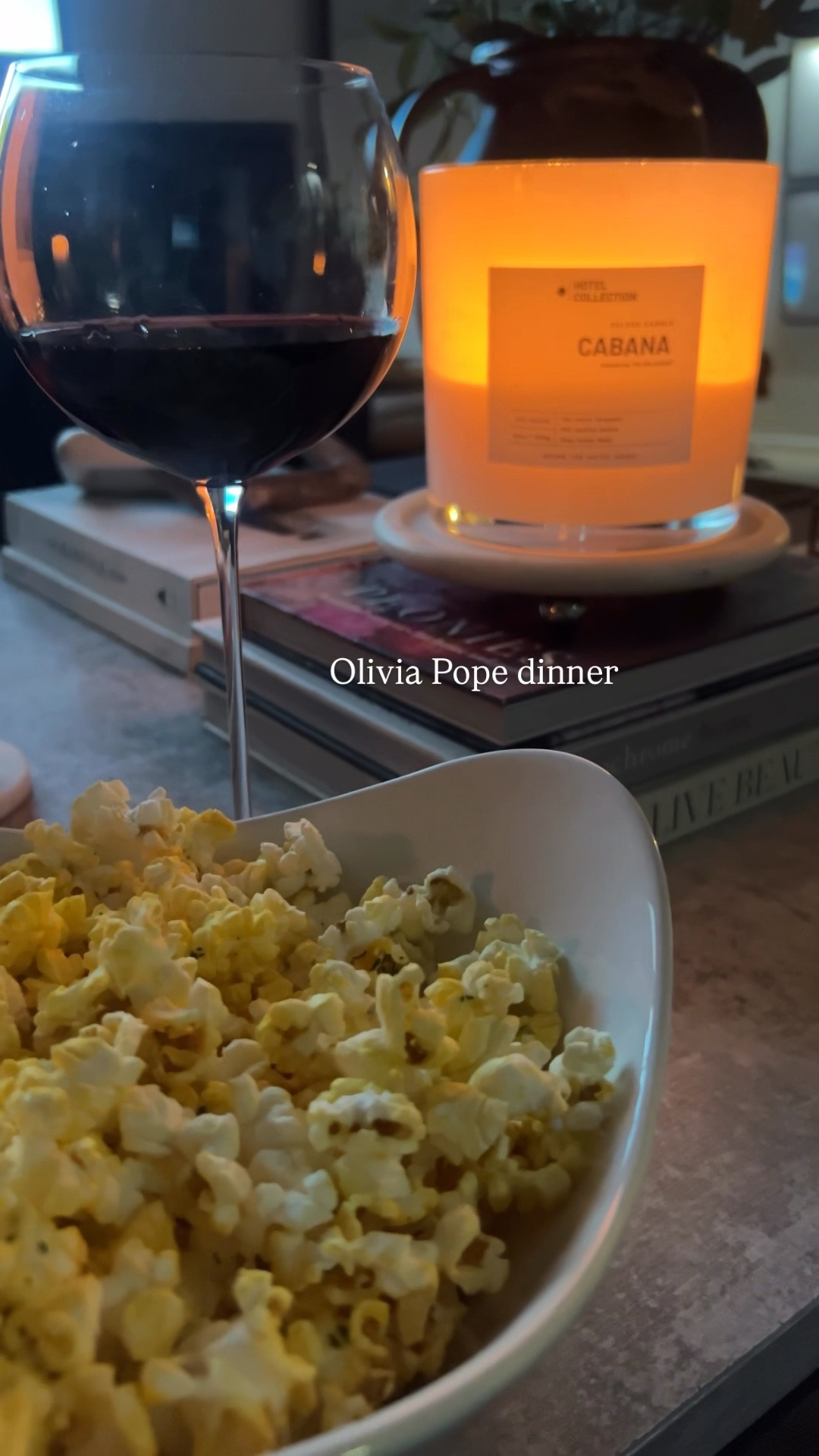 At home awaiting this “massive” snowstorm! Olivia pope dinner and a movie. 
Red wine and popcorn 🍿 
Night in. Red wine. Girls night. 

#LTKfoodie #LTKHome #LTKstorytime
