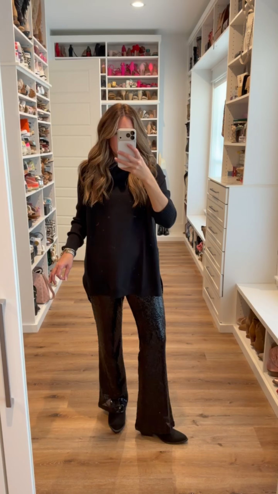 Obsessed with these Amazon looks you can take straight into the new year. Chic and timeless! In a medium tunic sweater, large sequin pants, boots and accessories- fits tts. Shop dandy, christmas outfit, holiday party outfit, new years eve, nye

#LTKSeasonal #LTKFindsUnder50 #LTKHoliday