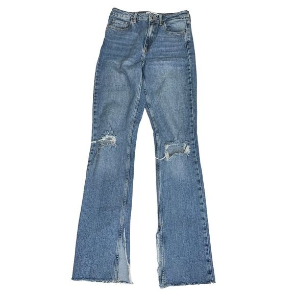 Zara high waist flare split hem jeans tall size 4/28 with 33” inseam | Poshmark