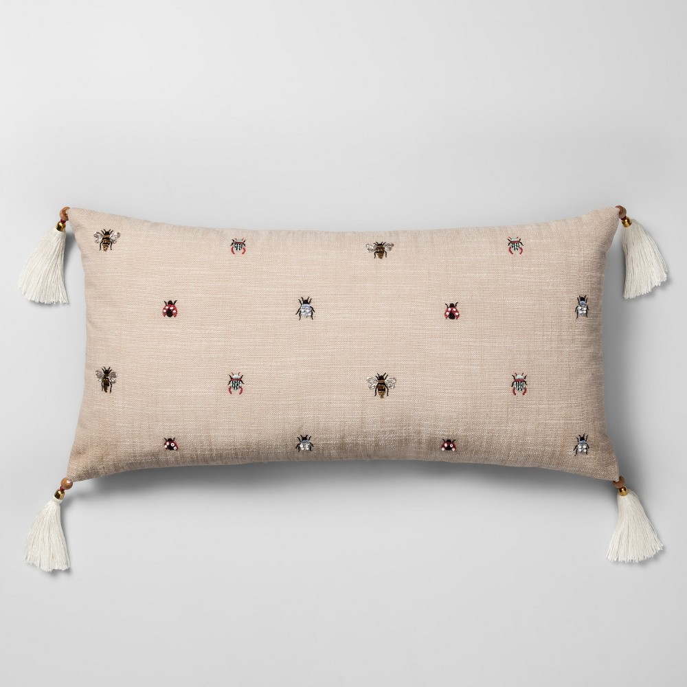 Beaded Bug Oversize Lumbar Throw Pillow Neutral - Opalhouse | Target