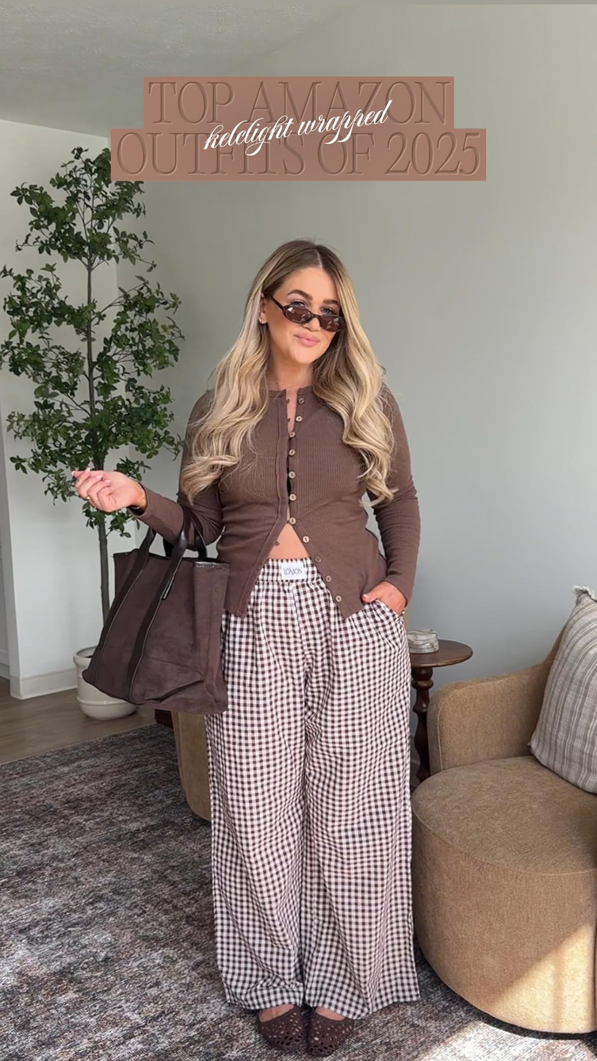 LOMON Womens Striped Gingham Boxer Pants Spring Summer Pajama Lounge Pj Casual Plaid Trousers Y2K... | Amazon (US)