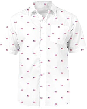 Tipsy Elves Patriotic Shirts for Men - USA Short Sleeve Button Up American Flag Shirts for Men fo... | Amazon (US)