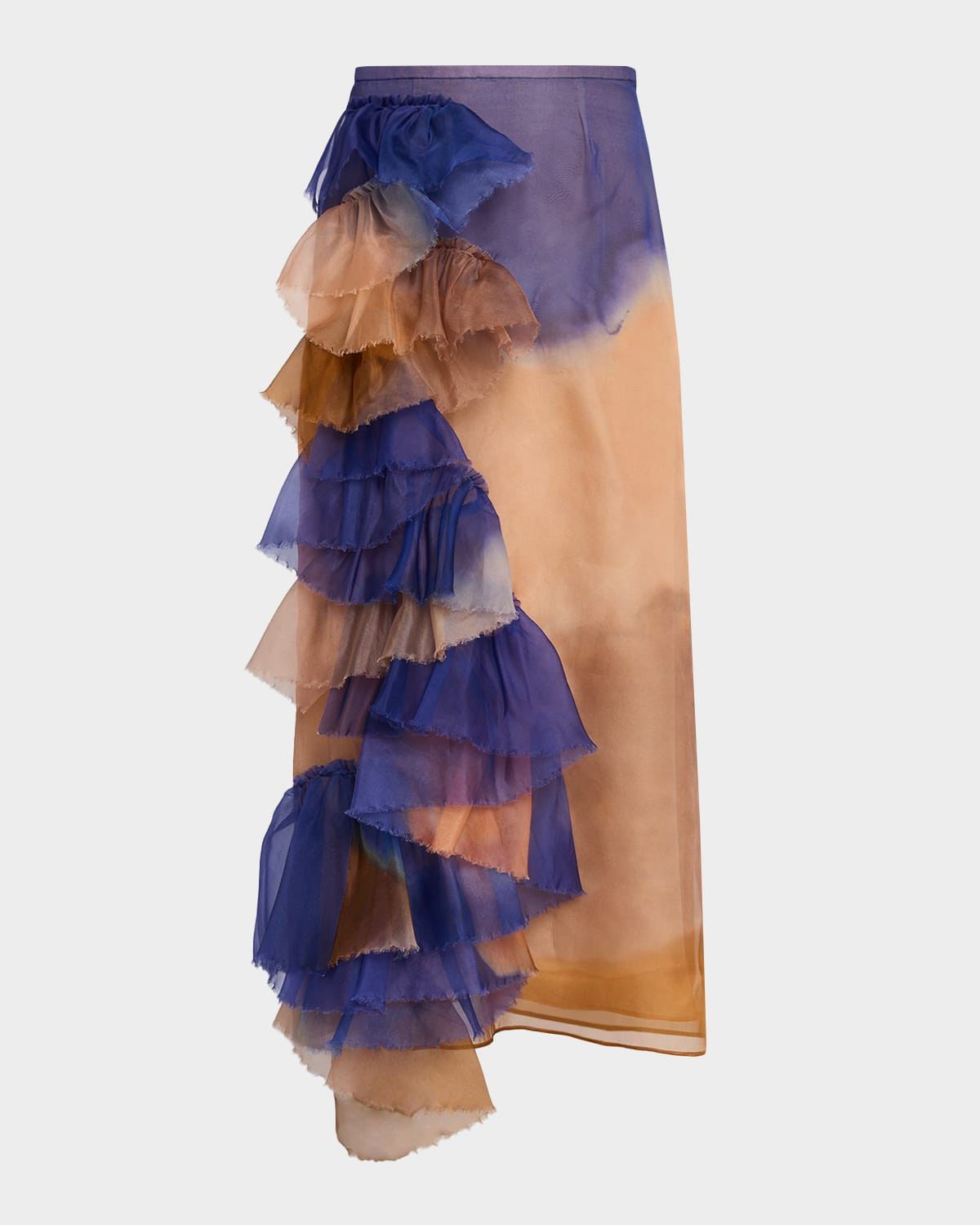 x Helen Frankenthaler Yelena Ruffled Silk-Organza Skirt | Neiman Marcus