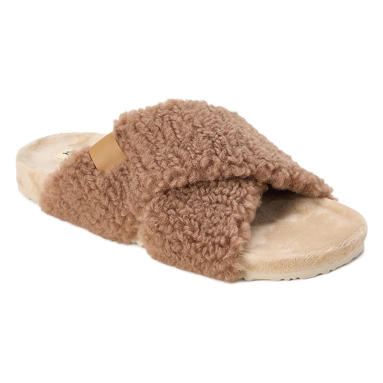 Dearfoams Cozy Comfort Women's Crossband Slide Slippers | Walmart (US)