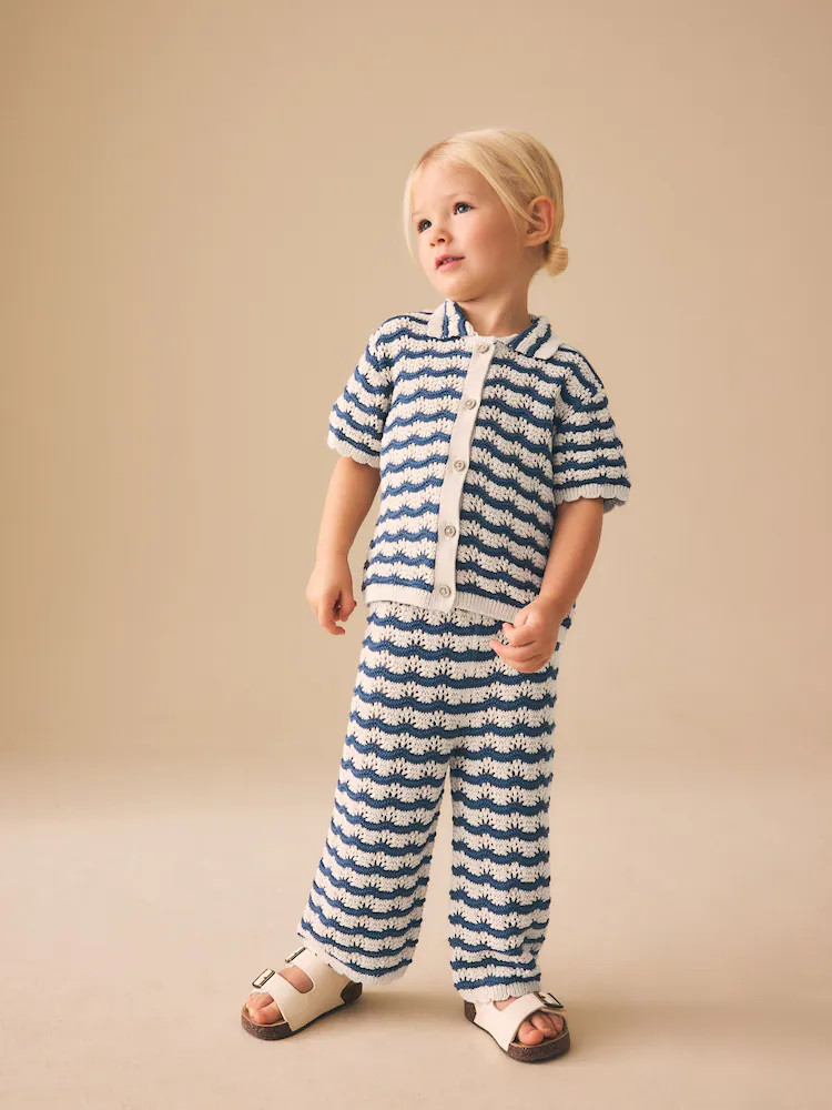 Navy Stripe Knitted Shirt and Trousers Set (3mths-10yrs) | Next US