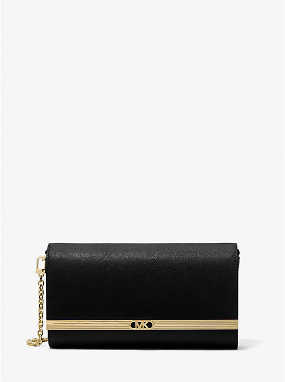 Mona Large Saffiano Leather Clutch | Michael Kors US