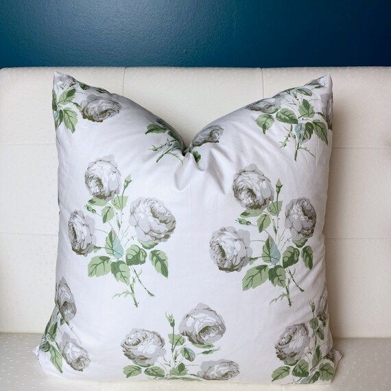 Bowood Pillow Cover  Floral Pillow Cover  White Leaf Pillow | Etsy | Etsy (US)