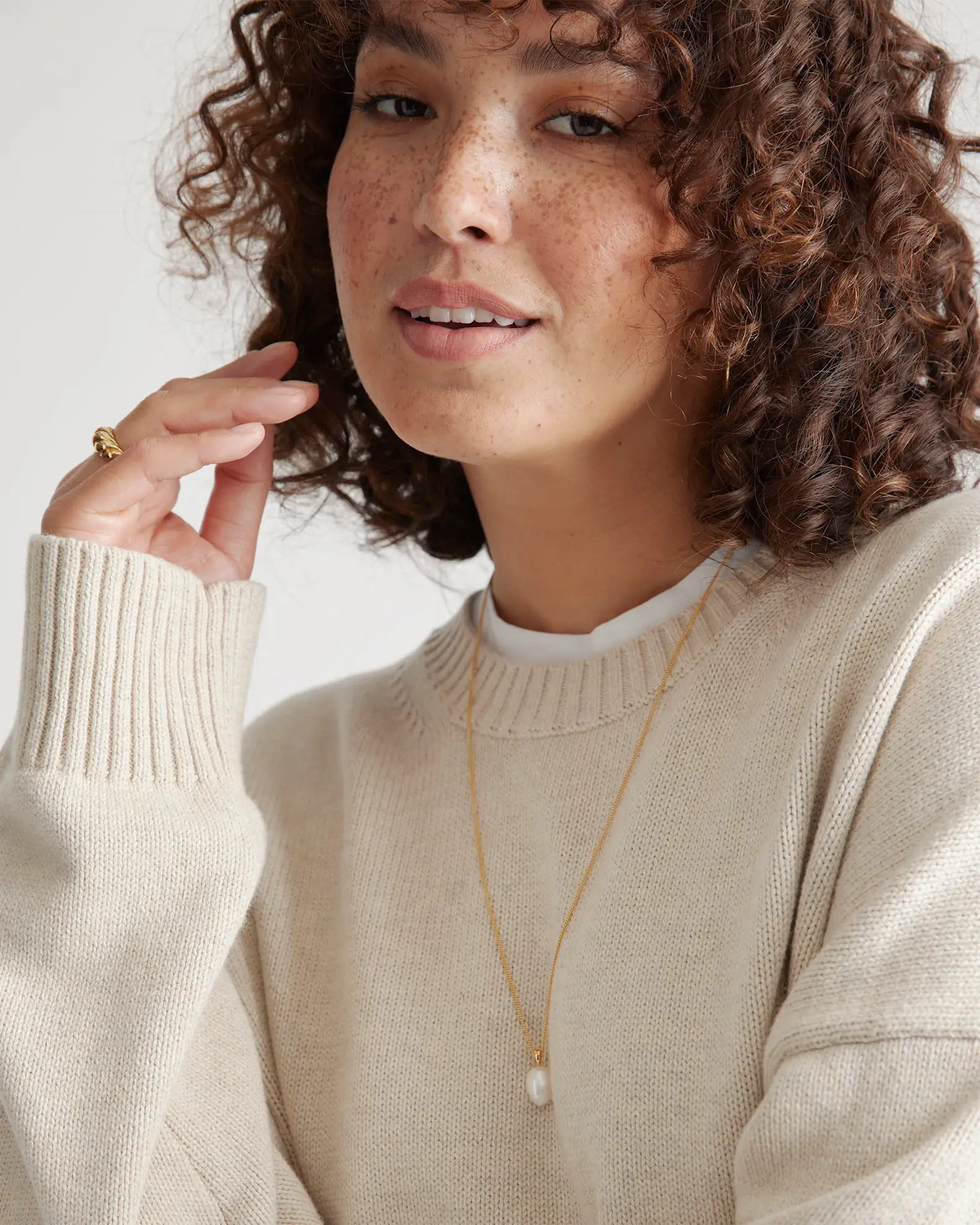 100% Organic Cotton Boyfriend Crew Sweater | Quince