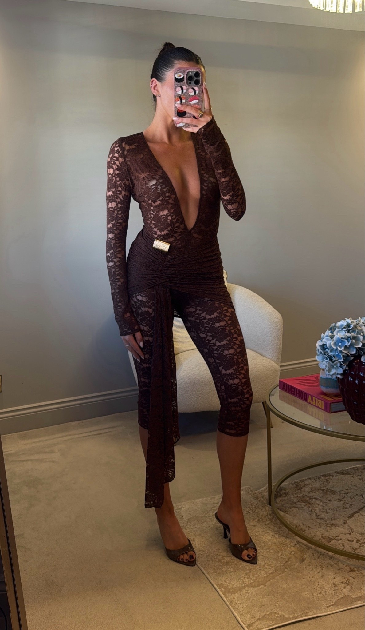 Night out outfit. Girls night. Girls night outfit. Playsuit. Jumpsuit. Lace outfit. Brown outfit. Holiday outfit. Capri pants. Capri trousers. Murci. Heeled mules. Brown heels. Heeled shoes. Heels. Mango.

#LTKuk #LTKspring #LTKstyletip