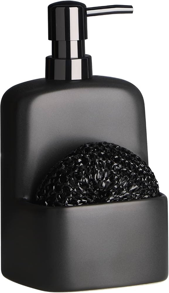 Dish Soap Dispenser - Kitchen Soap Dispenser with Sponge Holder Matte Ceramic Soap Daddy Dispense... | Amazon (US)