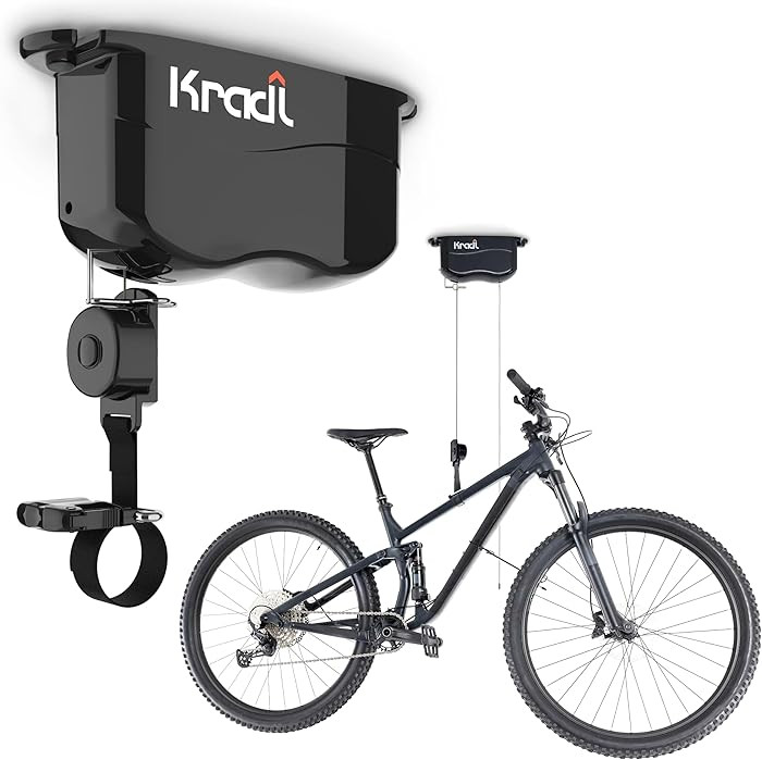 Kradl - Ceiling Mount Bike Lift and Rack. Bicycle Storage Hoist Without Electricity, Clumsy Ropes... | Amazon (US)