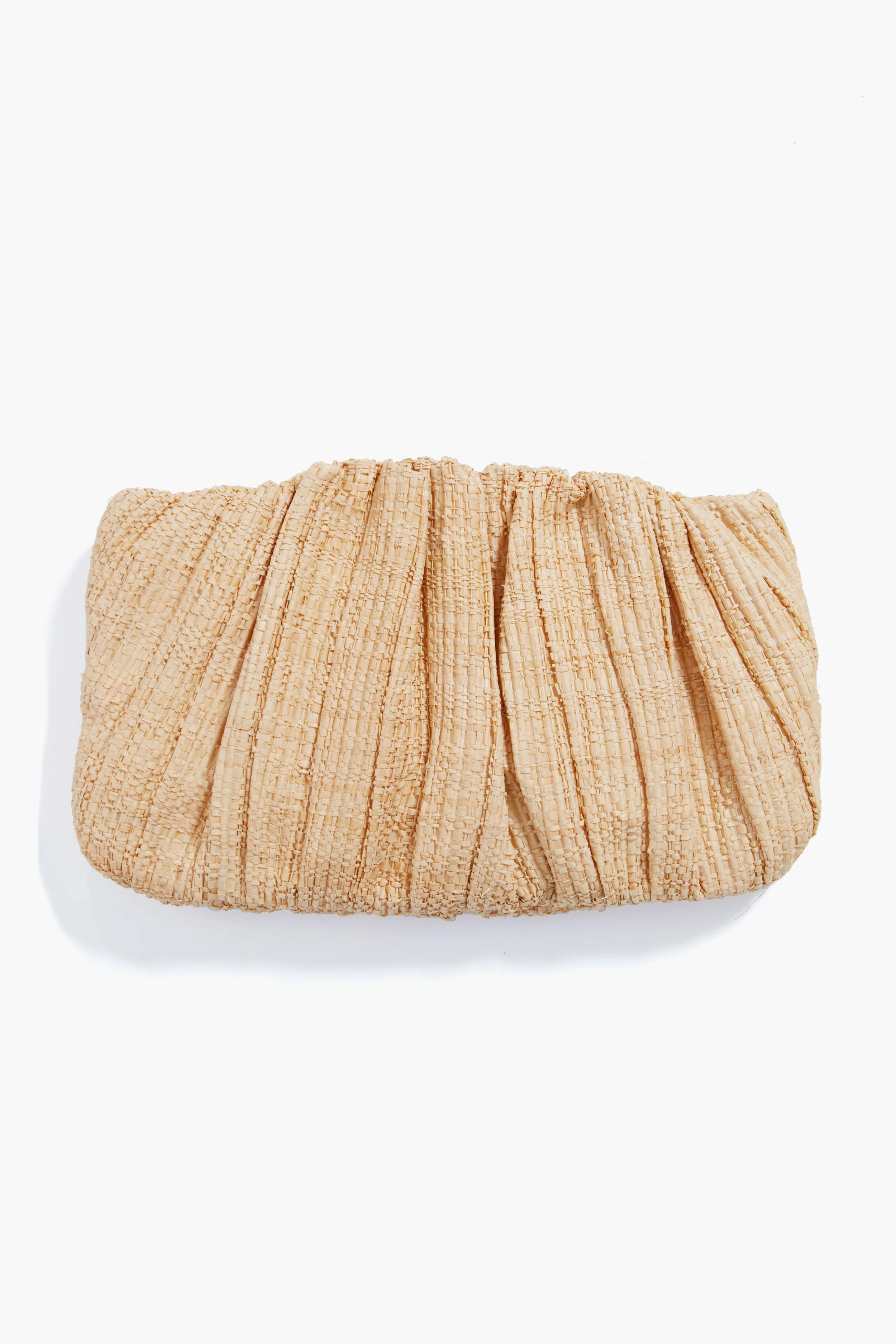 Natural Straw Brit Pleated Clutch | Tuckernuck (US)
