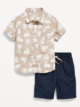 Printed  Short-Sleeve Pocket Shirt and Shorts Set for Toddler Boys | Old Navy (US)