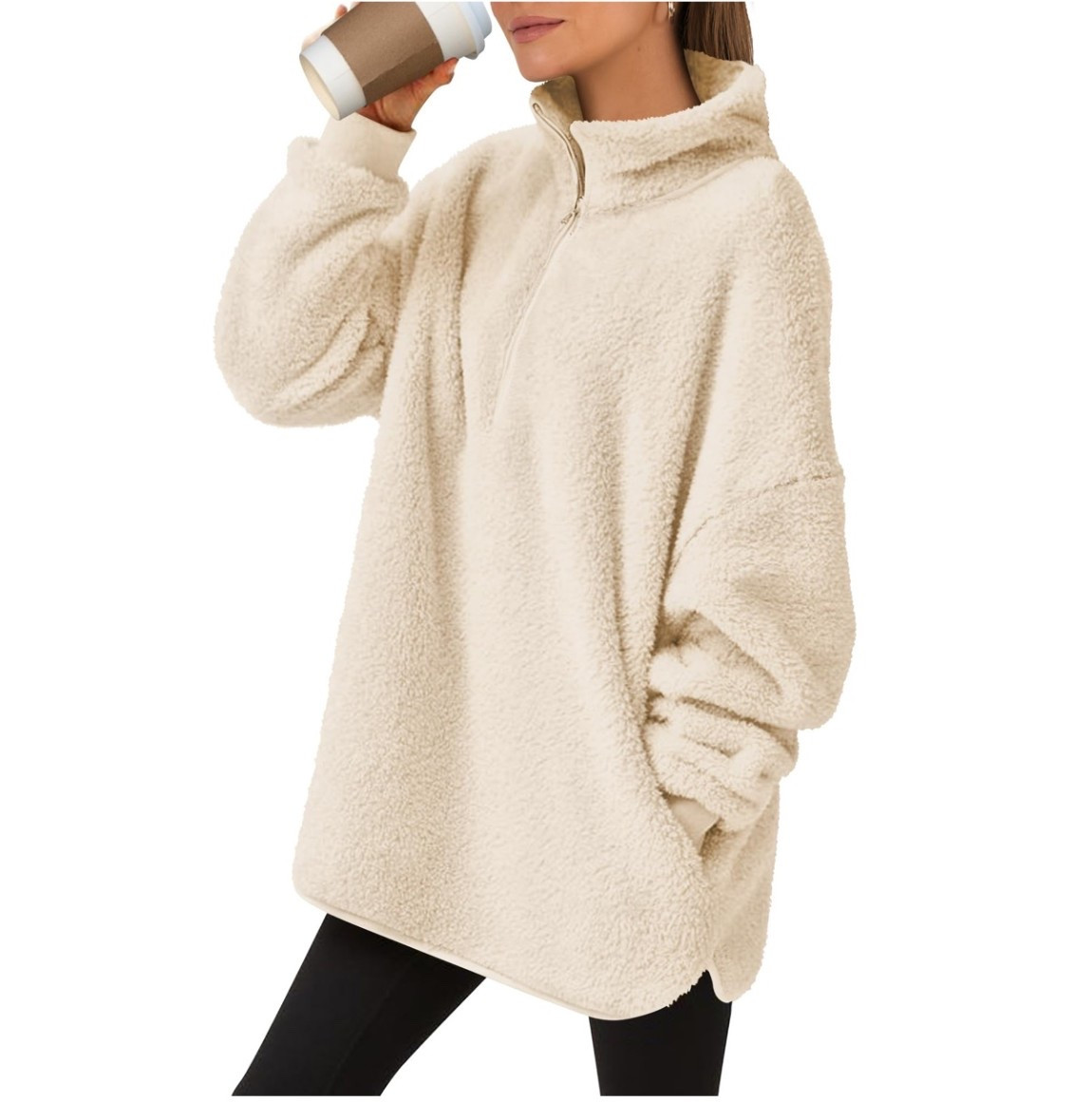 Long fleece zip up sweatshirt jacket 

#LTKFindsUnder50 #LTKGiftGuide #LTKootd