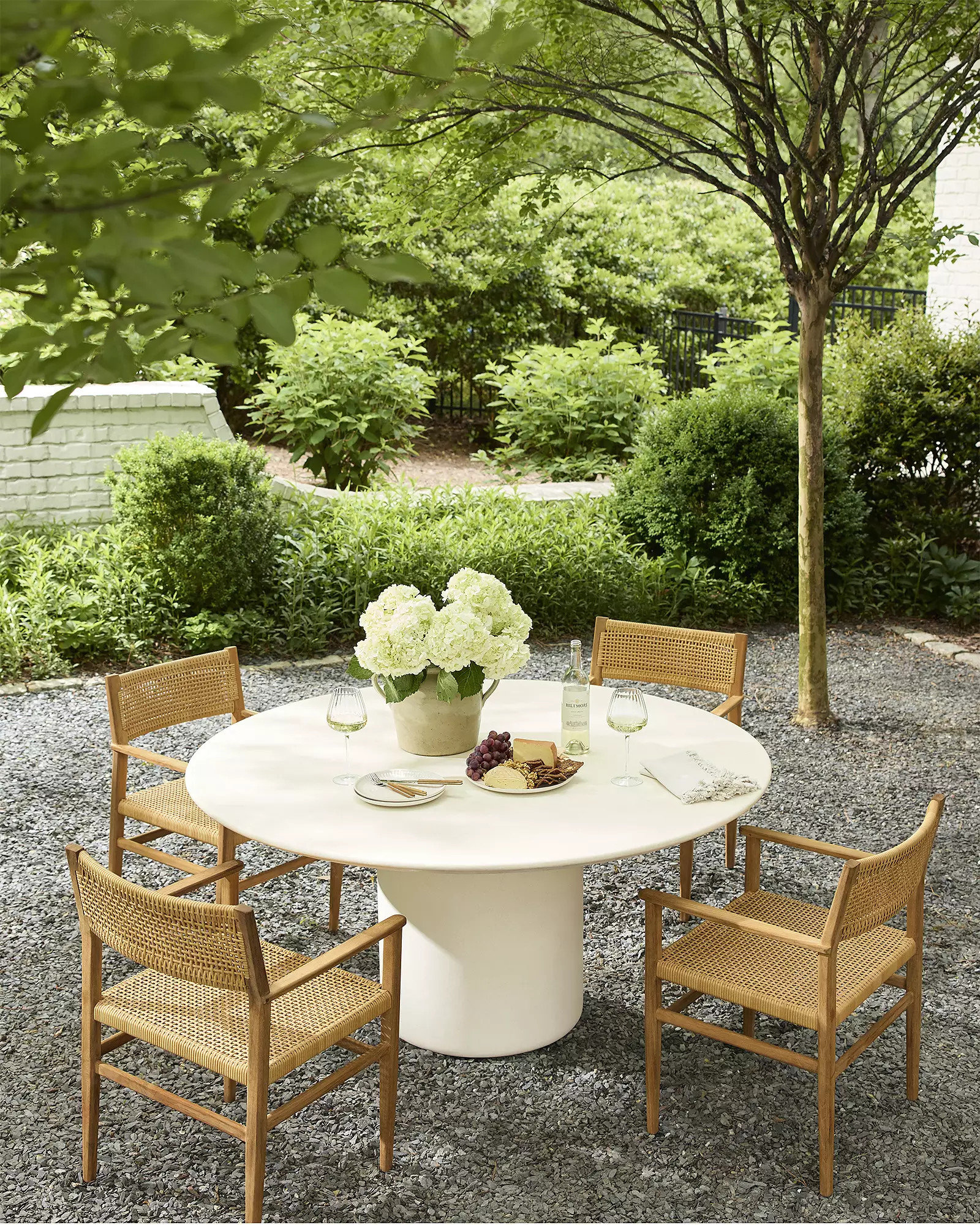 Larkhill Dining Table with Tiburon Dining Armchairs Set | Serena and Lily