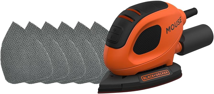 BLACK+DECKER Mouse 55W Detail Sander with 6 Sanding Sheets, BEW230-GB | Amazon (UK)