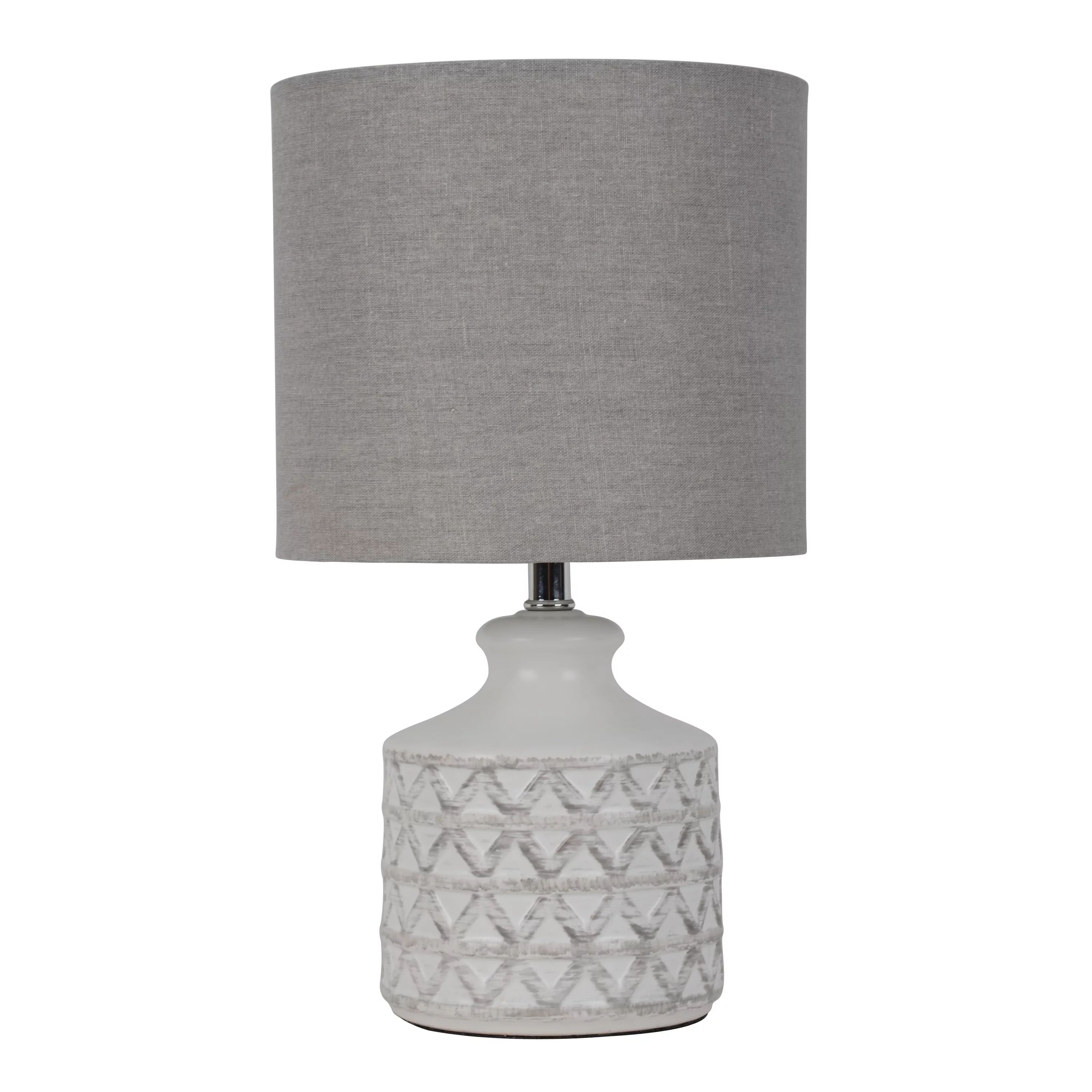 Better Homes & Gardens Diamond Weave Table Lamp, Distressed White with LED Bulb | Walmart (US)
