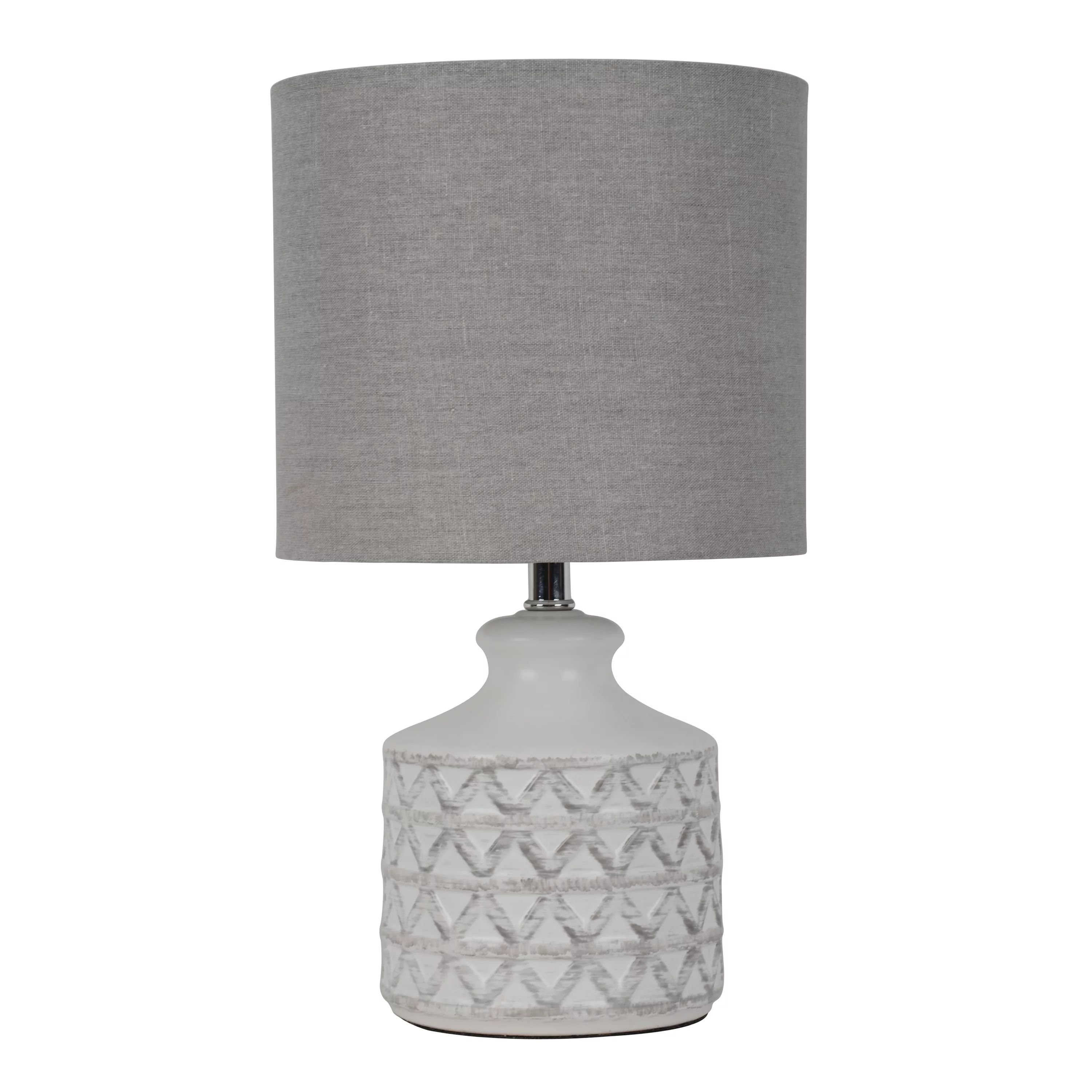 Better Homes & Gardens Diamond Weave Table Lamp, Distressed White with LED Bulb - Walmart.com | Walmart (US)