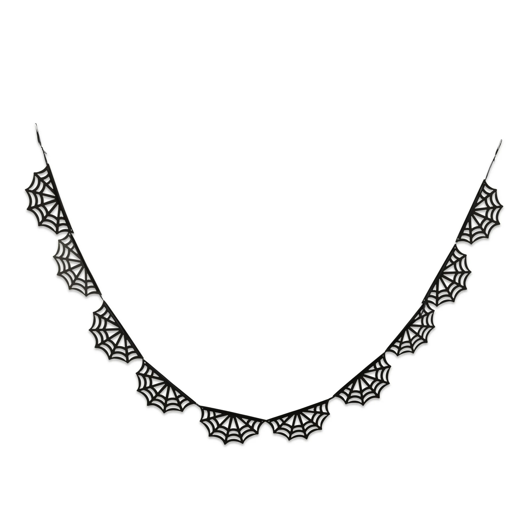Halloween Black Glitter Spider Web Paper Garland Party Banner, 120" L x 4" H, by Way To Celebrate | Walmart (US)