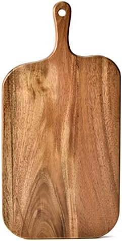BILL.F Acacia Wood Cutting Board with Handle Wooden Charcuterie Board Paddle Cheese Board Serving... | Amazon (CA)