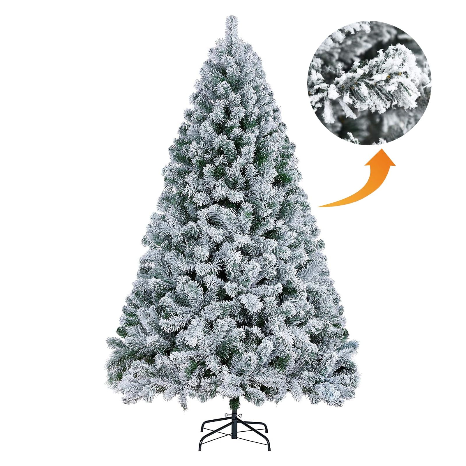 GIVIMO 6ft Premium Snow Flocked Artificial Christmas Tree Hinged Pine Full Holiday Xmas Tree with... | Walmart (US)