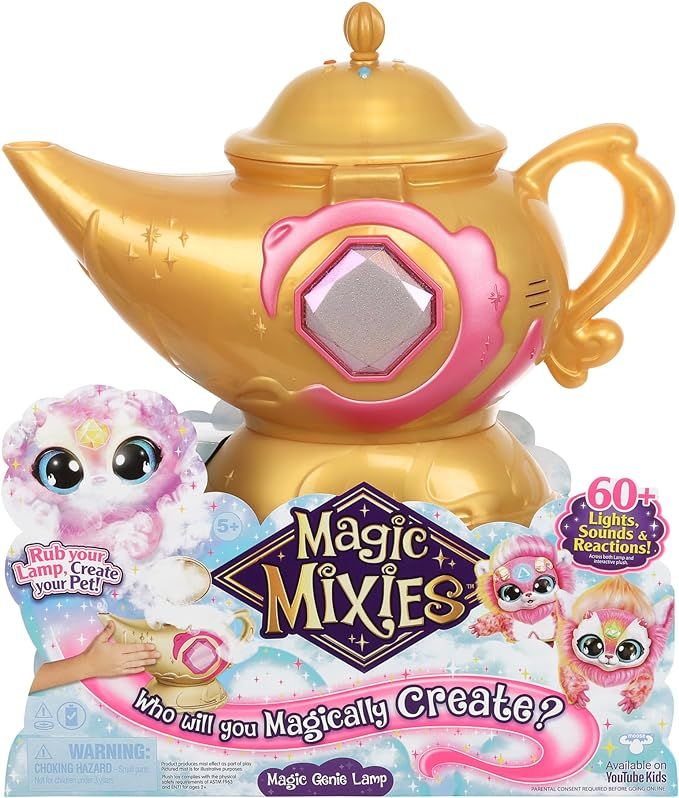 Magic Mixies Magic Genie Lamp with Interactive 8" Pink Plush Toy and 60+ Sounds & Reactions. Unlo... | Amazon (US)