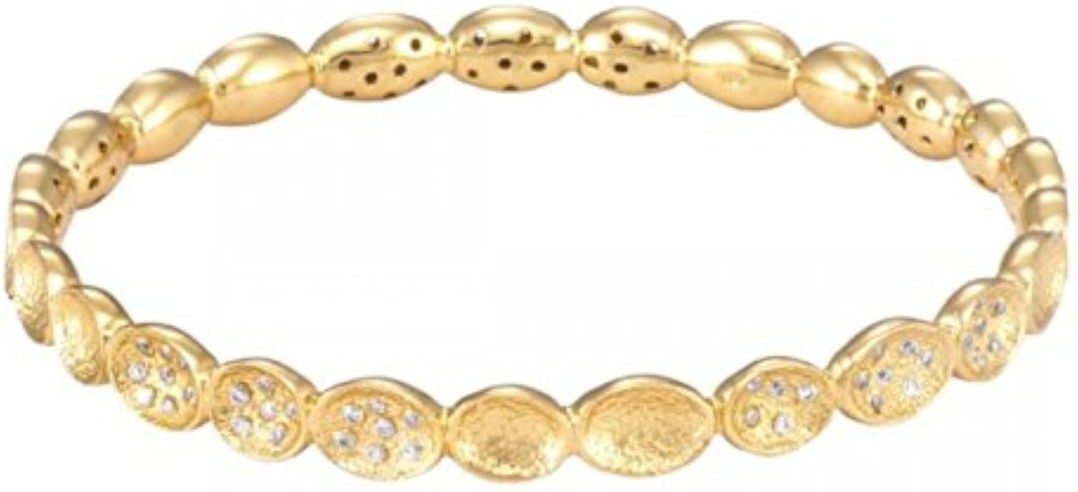 Lulu Mini Gold Bangle White CZ | Amazon (US)