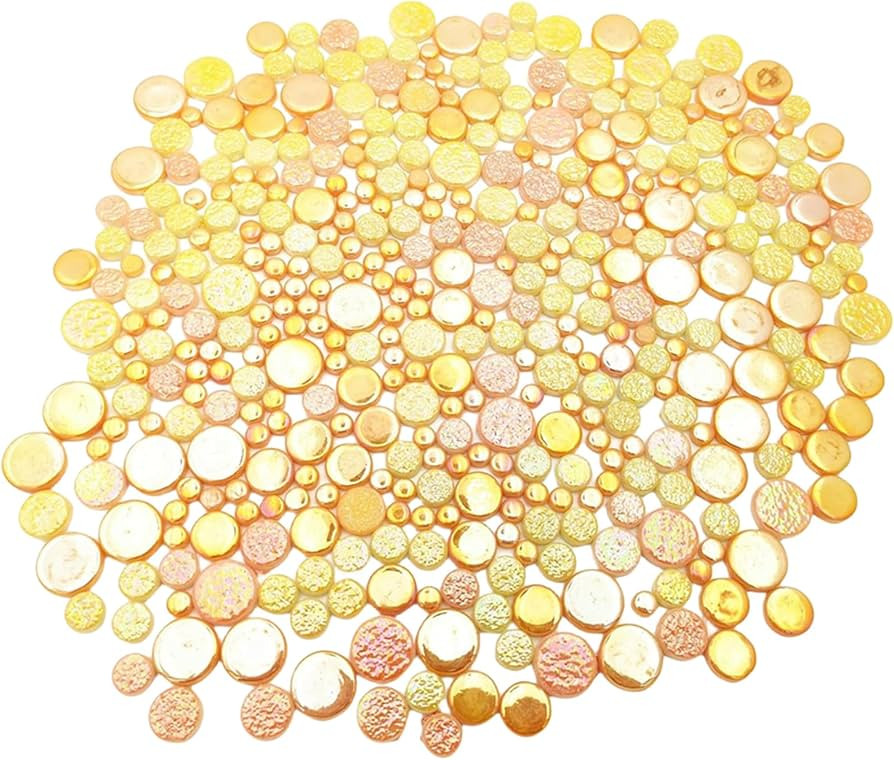 1.1lb Random Round Iridescent Glass Mosaic Tiles, Making Creative Iridescent Glass Mosaic Pieces ... | Amazon (US)