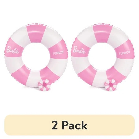 (2 pack) Barbie™ + Float Life by Funboy Pink & White Striped 34" Kids Tube & Barbie Doll Matching Tube | Walmart (US)