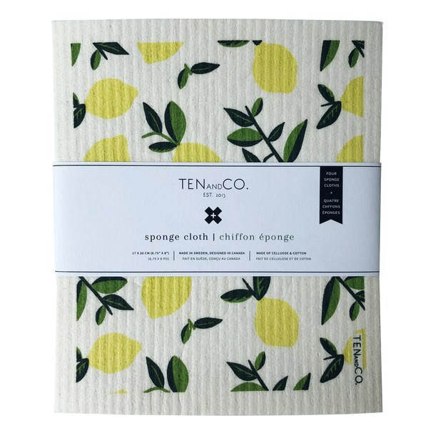 TEN AND CO. SPONGE CLOTHS FRUITS SET OF 4 | Indigo (CA)